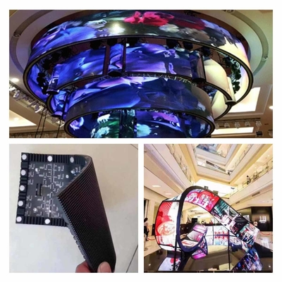 Indoor P3mm Curved LED Screen Soft LED Module 2880Hz Front Magnetic Maintenance