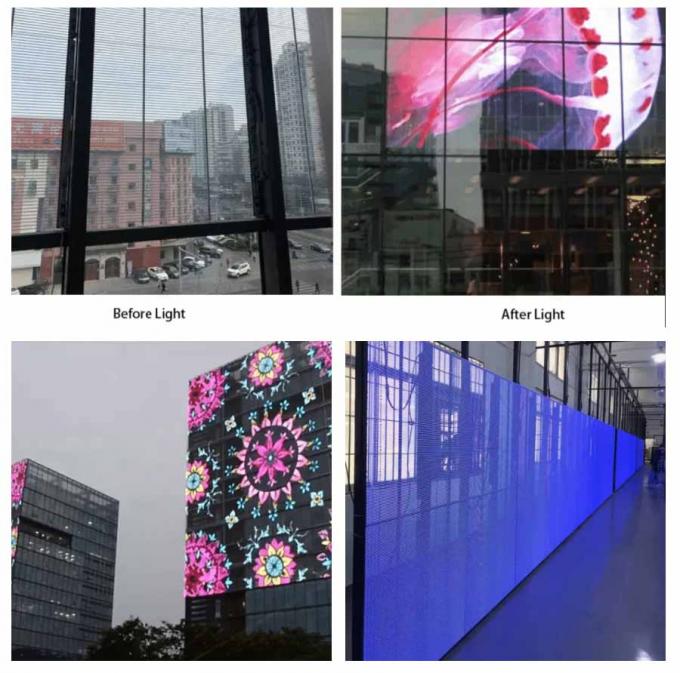 Led Mesh Cladding Frameless LED Mesh Facade P3.91 - 7.82mm 3840Hz High Refresh Rate ...